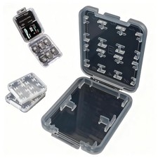 2 Pack SD Card Storage Case 8-in-1 Hard Plastic Holder for transparent