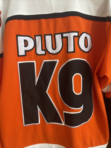 Rare Vintage 1990s Disney Devil Dogs Pluto K9 Hockey Jersey SZ L- New No Tags! - Picture 5 of 6