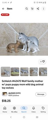 Schleich #42472 Wolf family mother w/ pups puppy mom Wolves Cubs Bundle of 3