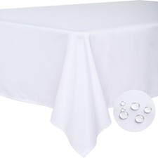 Table Cloth White 60x84 Inch Tablecloth For 6 Foot Rectangle Tables Outdoor Wash