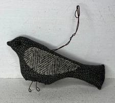 Primitive Rustic Country Decor Hand Made Fabric Wire Blackbird Ornament Hanging