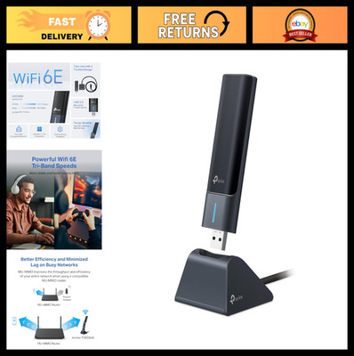 WiFi 6E USB Adapter for Desktop PC - AXE3000 Tri-Band, Ultra-Low Latency, MU-MIM