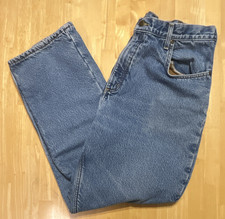 Carhartt B185 DST Mens 38x32 Relaxed Fit Blue Denim Jeans Workwear