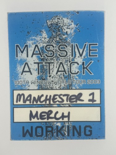Massive Attack Working Pass Original 100th Fenster World Tour Manchester 2003 - Picture 1 of 12