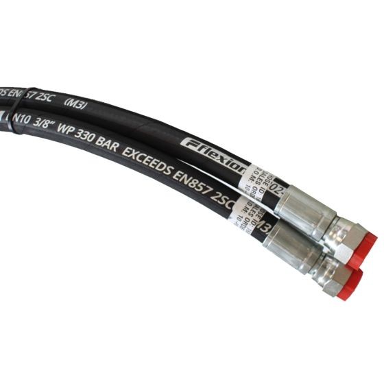 Hydraulic Twin Hose Assembly, Breaker Hose - 1/2"" BSP x 18"" Length