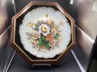 Vtg Collectors Plate-Floral Pattern W/ Wood Display -Beautiful! 11” In Diameter