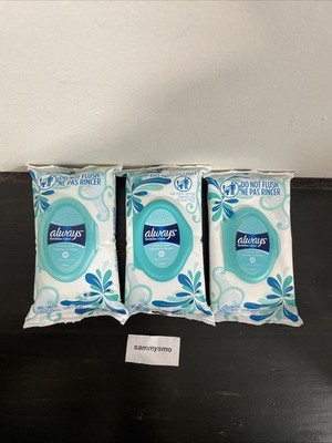 Always Feminine Wipes Hygiene Wipe Fresh & Clean Scent 32 Ct  x 3 Packs