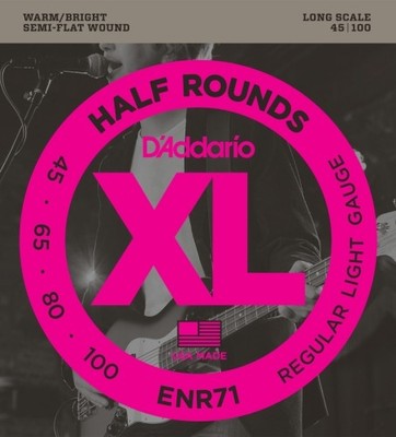 D'Addario ENR71 Half Round Bass Guitar Strings, Regular Light, 45-100 Long Scale