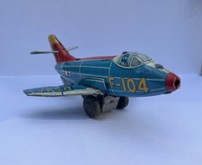 Haji Vintage 1950s Tin Lithograph Toy Airplane F-104 USAF Jet