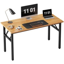 Home Office Desk 47 inches Folding Computer Table Workstation No Install, Tea...