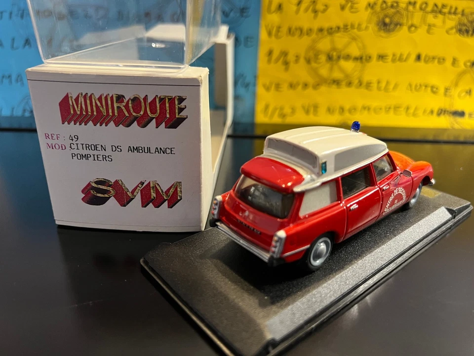 1/43 Miniroute Citroen DS Pompiers VSAV VSAB ambulance bomberos ambulancia RARE - Immagine 2 di 2