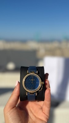 Baldinini Women s Watch Blue Navy Gold Crystal Swiss Made Genuine Leather New