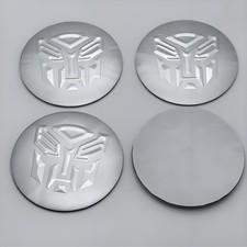 4x Silver 56mm Transformers Autobots Car Wheel Center Hub Cap Emblems Stickers