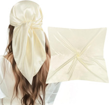 35  Large Square Satin Head Scarf - 3Pcs Silk Like Head Scarves Silk Bandana Sat