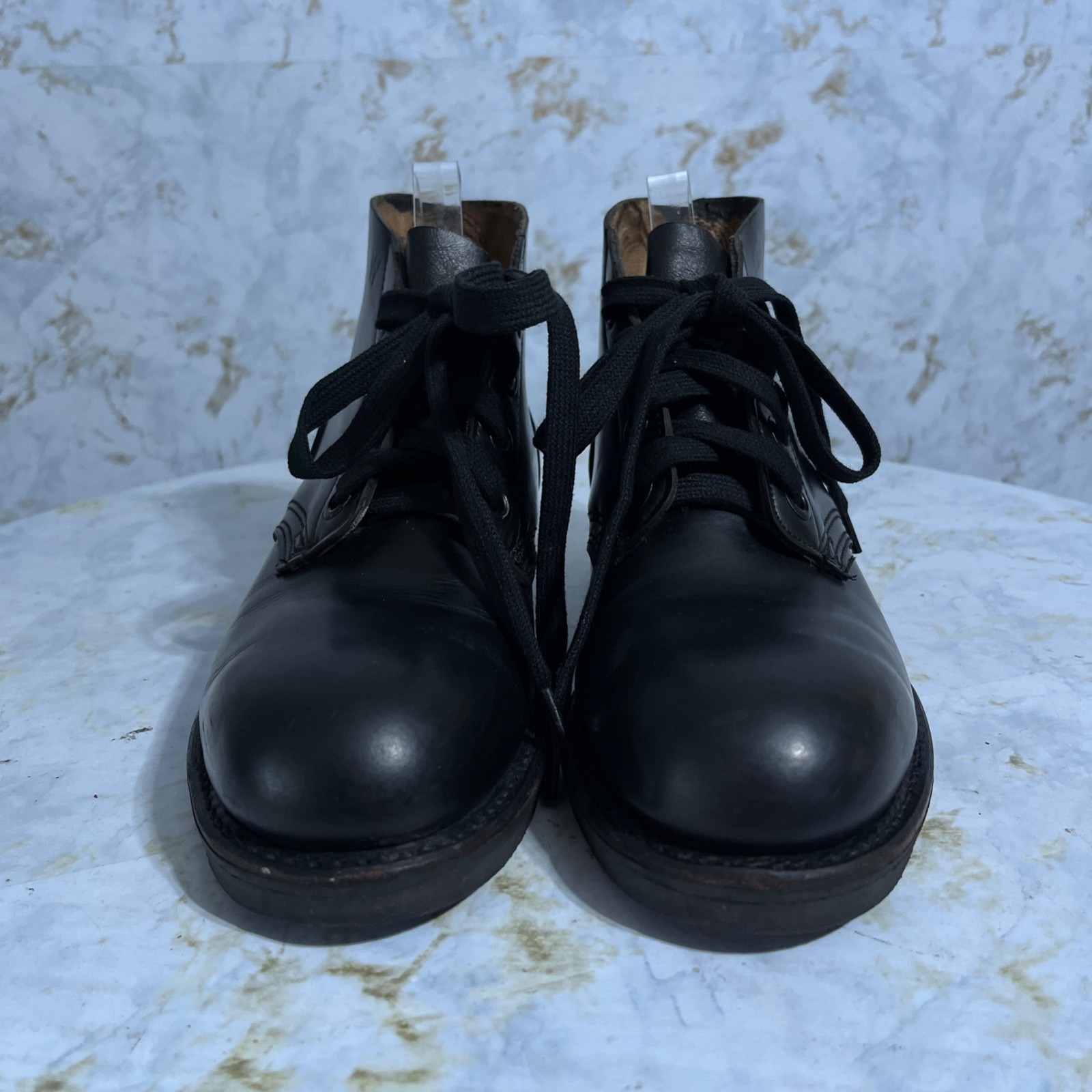 VTG Biltrite Men's Size 5.5R / Women's 7 Military Boots Black Steel Toe Chukka