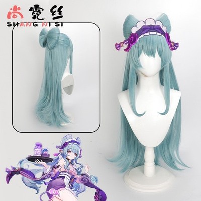 Genshin Impact Yumemizuki Mizuki Cosplay Perücken Schleife Hitzebeständig Party Haar