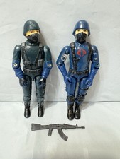 Gi Joe Cobra Officer V1 1983 Swivel Arm  2  Figures   1 Original Weapon Vintage