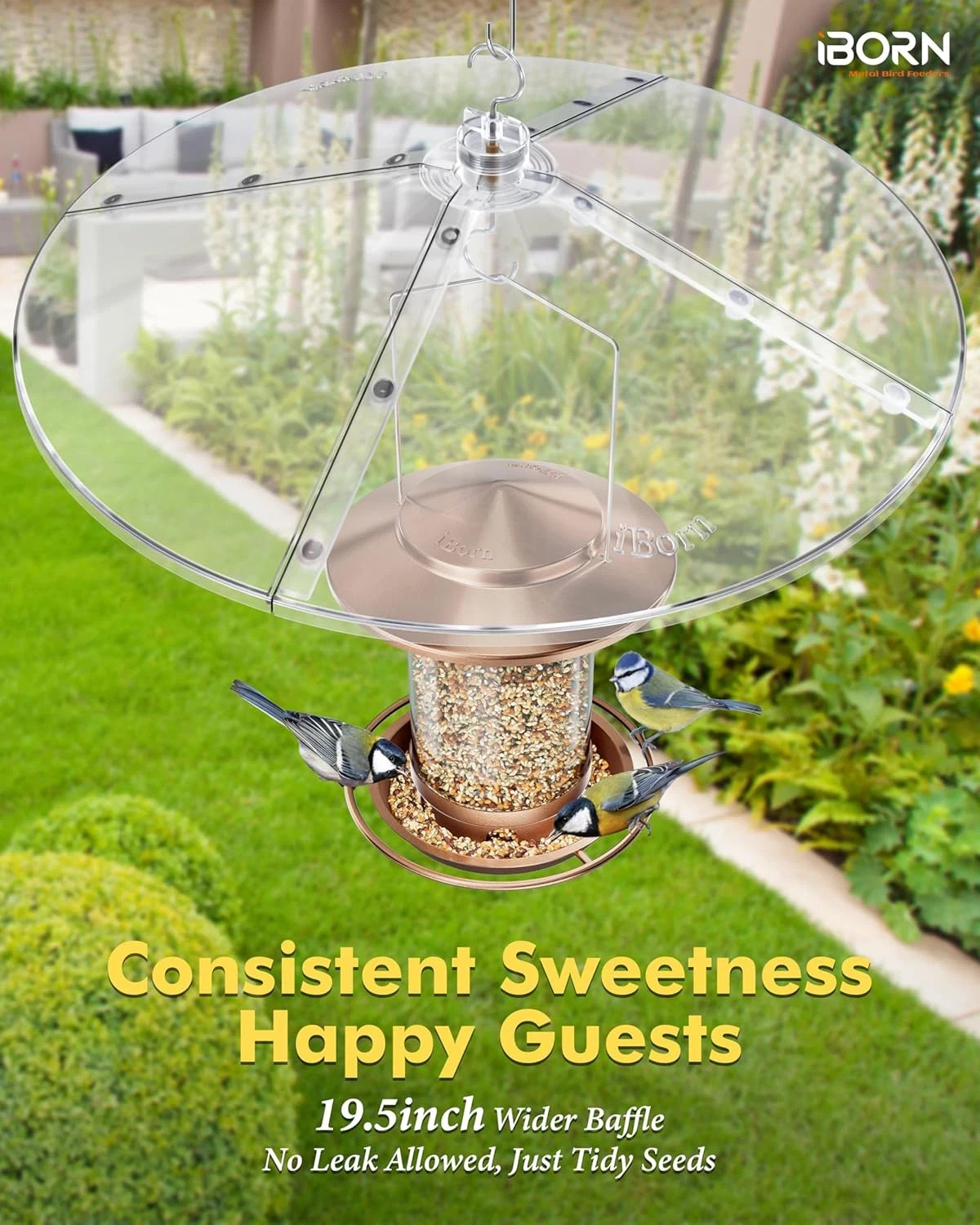 Baffles for Bird Feeders, 19.5” Oversized Bird Feeder Cover for Rain Guard, Bird