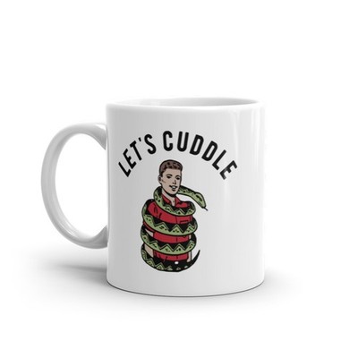 Lets Cuddle Mug Funny Sarcastic Snake Hug Graphic Novelty Coffee Cup - 11oz
