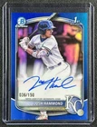 JOSH HAMMOND 2025 BOWMAN DRAFT CHROME AUTO BLUE REFRACTOR 1ST PROSPECT 36/150