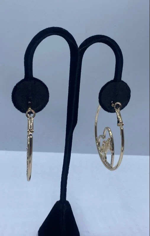 Juicy Couture Gold-tone cz heart Hoop Earrings 12.6g - Image 4 of 4