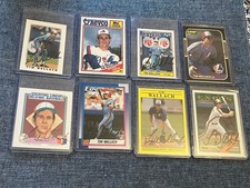 TIM WALLACH SIGNED 8 CARD LOT 1988-1991 TOPPS DONRUSS FLEER MONTREAL EXPOS