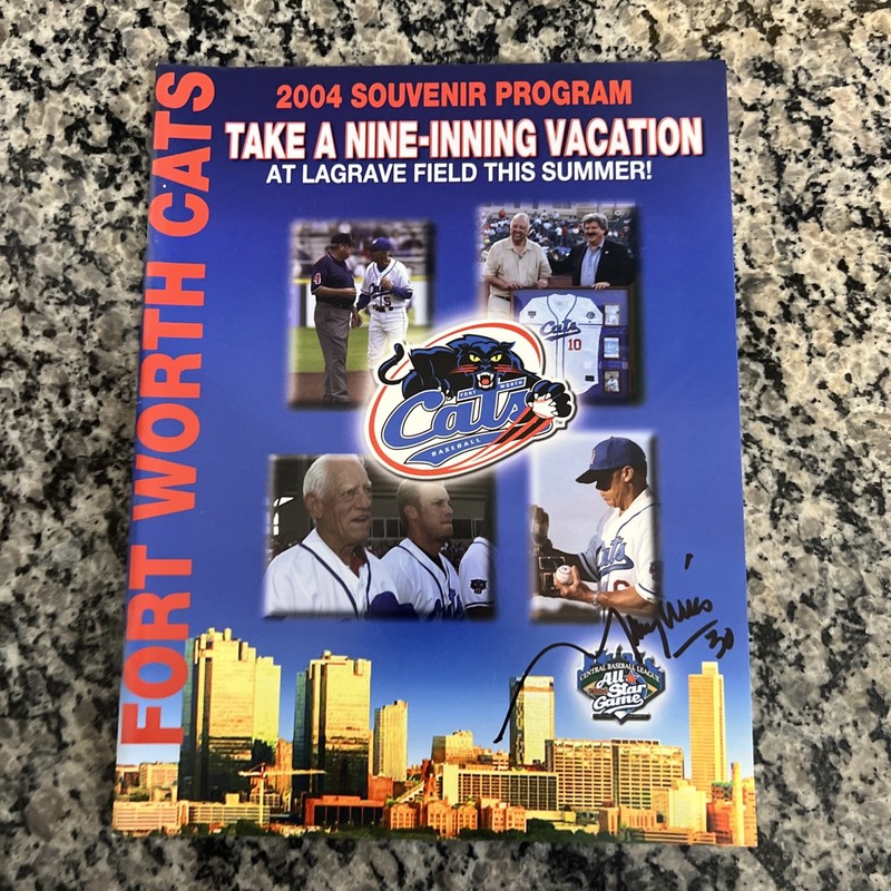 Ft. Worth Cats Game Program (2004) - Signed by Maury Wills