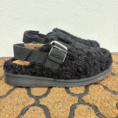 Dr. Martens Jorge II Faux Fur Lined Deluxe Borg Slingback Mules  Womens Size 8