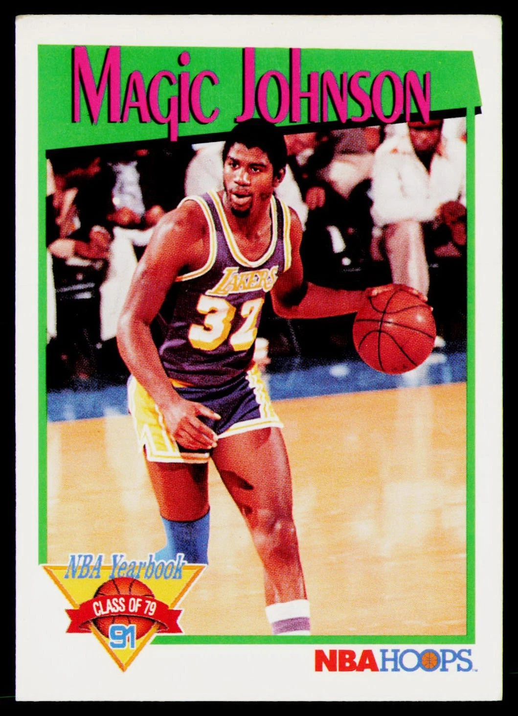 1991-92 NBA Hoops Basketball NBA- NBA Yearbook Magic Johnson #321