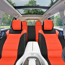 Faux Leather Universal Car Seat Covers For Suv Truck Split Rear Bench Full Set