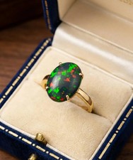 100% Natural Opal 14k Gold Natural Opal Ring: Ethiopian Gemstone Ring