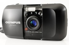 Olympus mju Black AF 35mm Point Shoot Film Camera MINT From JAPAN 155