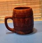 Vintage 1950s Frankoma Barrel Mug - Sorghum Brown Glaze Ada Clay