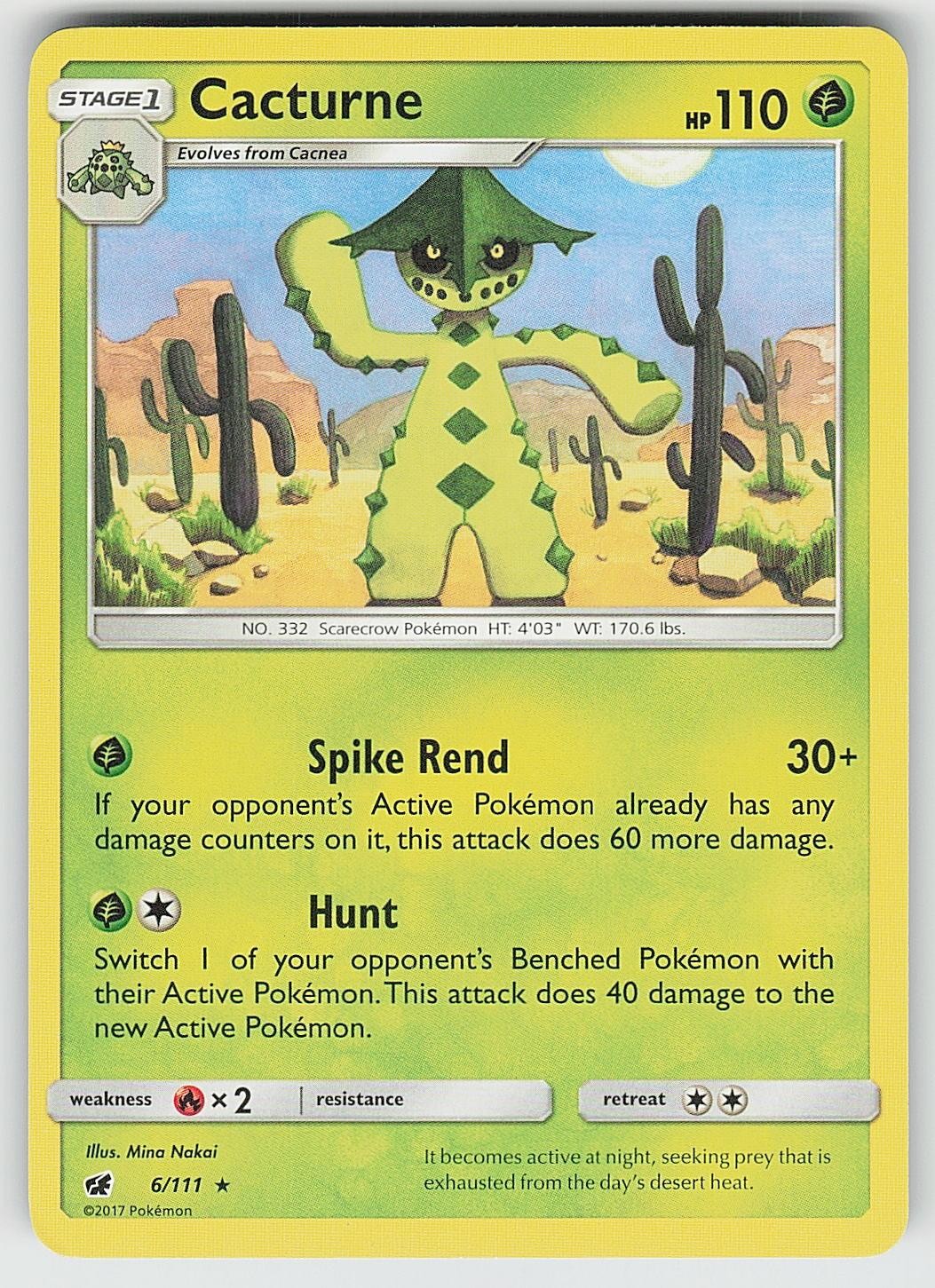 Cacturne 6/111 Rare Crimson Invasion Pokemon NM