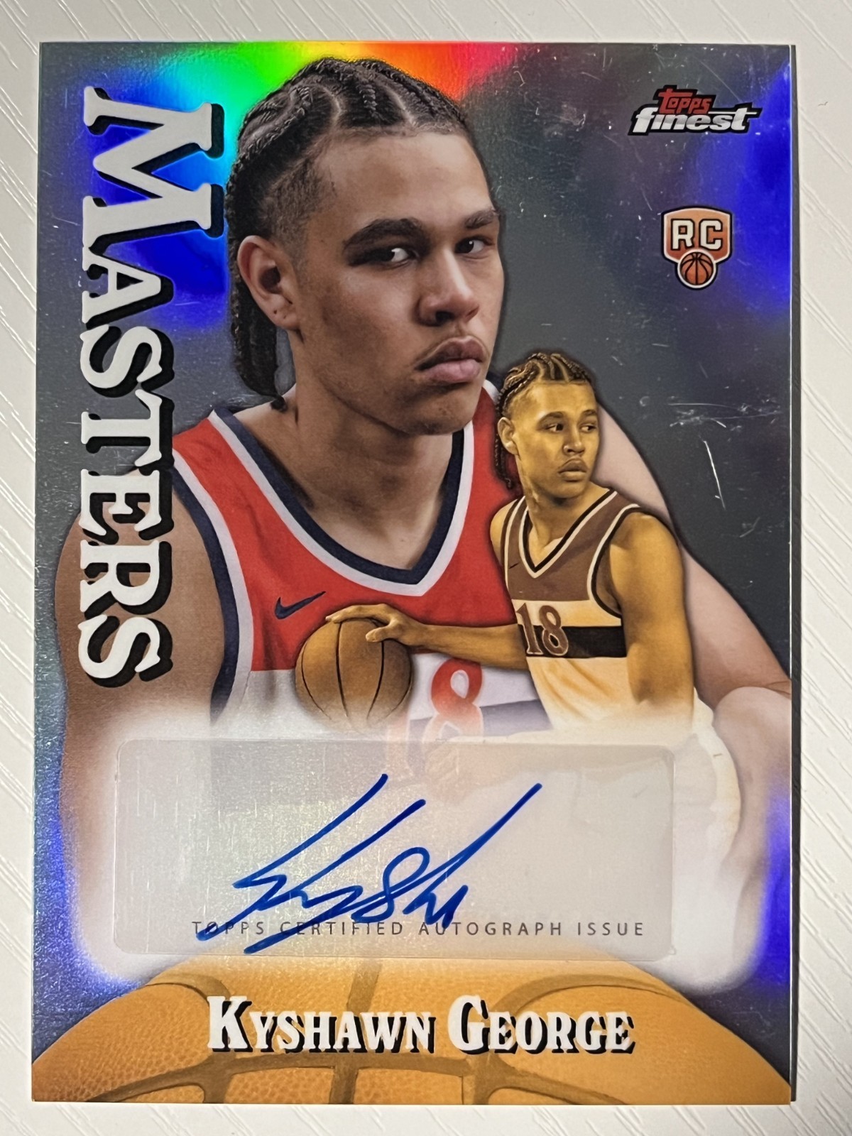 Kyshawn George 2024-25 Topps Finest Masters Rookie Auto Refractor Wizards