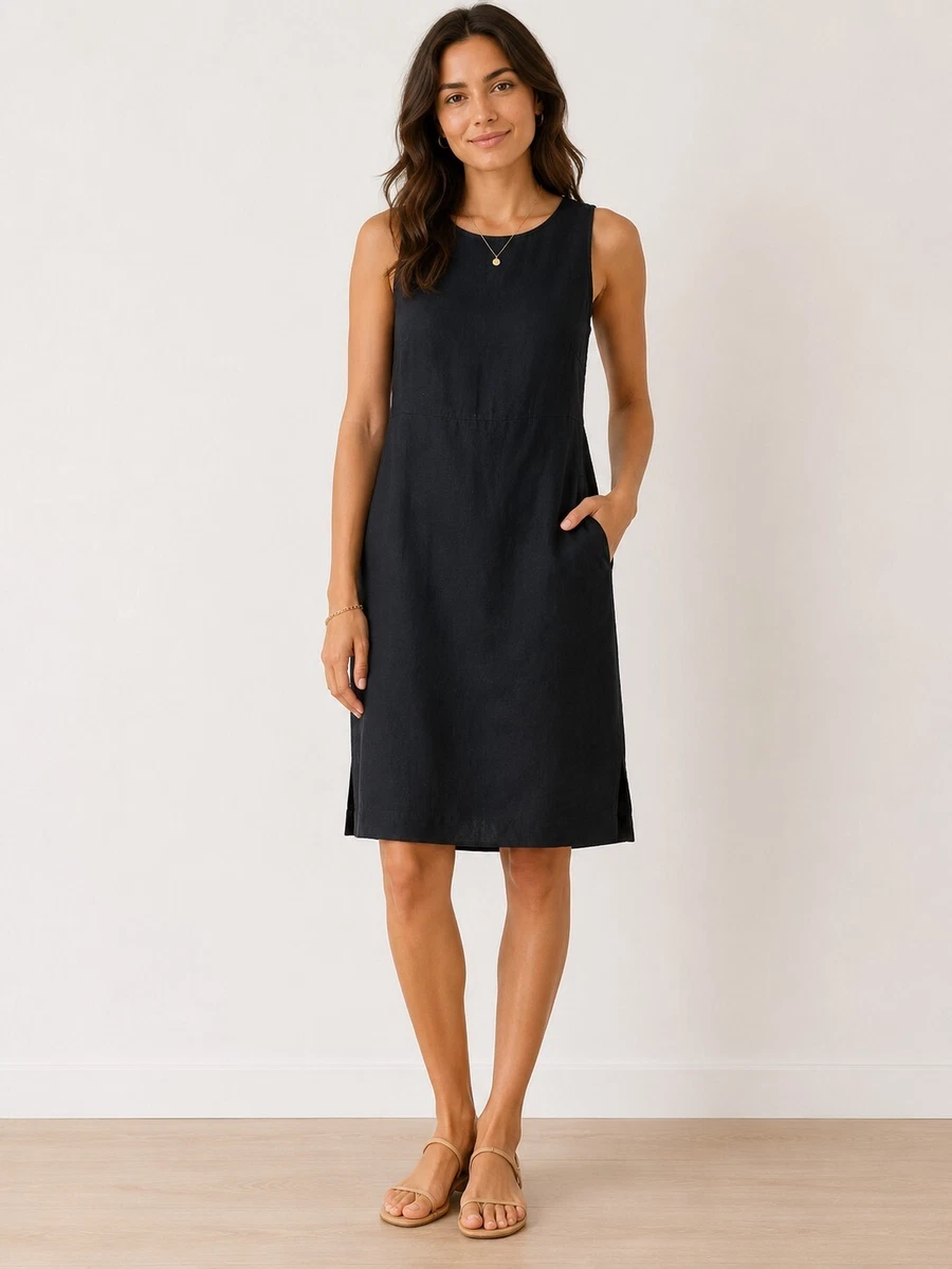 garnet hill linen slip dress The simple beauty of the perfect linen slip dress for summer. Crafted from natural fibers, responsibly sourced, I love @garnet.hill for its down-to-earth sophistication. #garnethillpartner