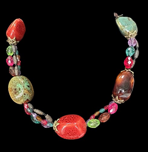 Artisan Glazed Ceramic Bead Necklace