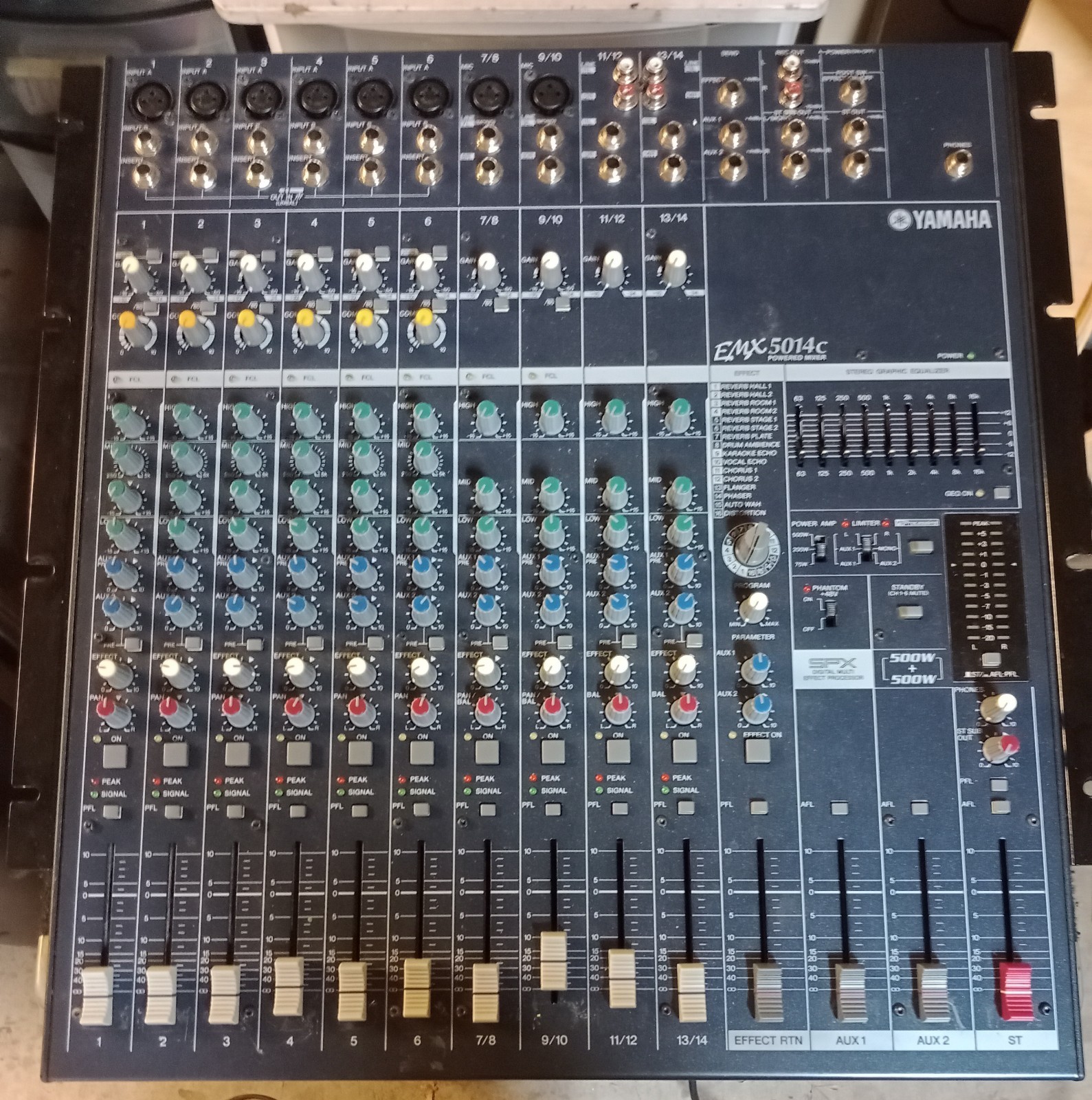 Yamaha EMX5014C 14-Input 1000W Powered Mixer Console SPX Effects EQ ...