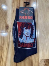 NWT Rambo III Novelty Unisex Crew Socks 1 Pair 2025 Fits Shoe Size US 7-12 Blue