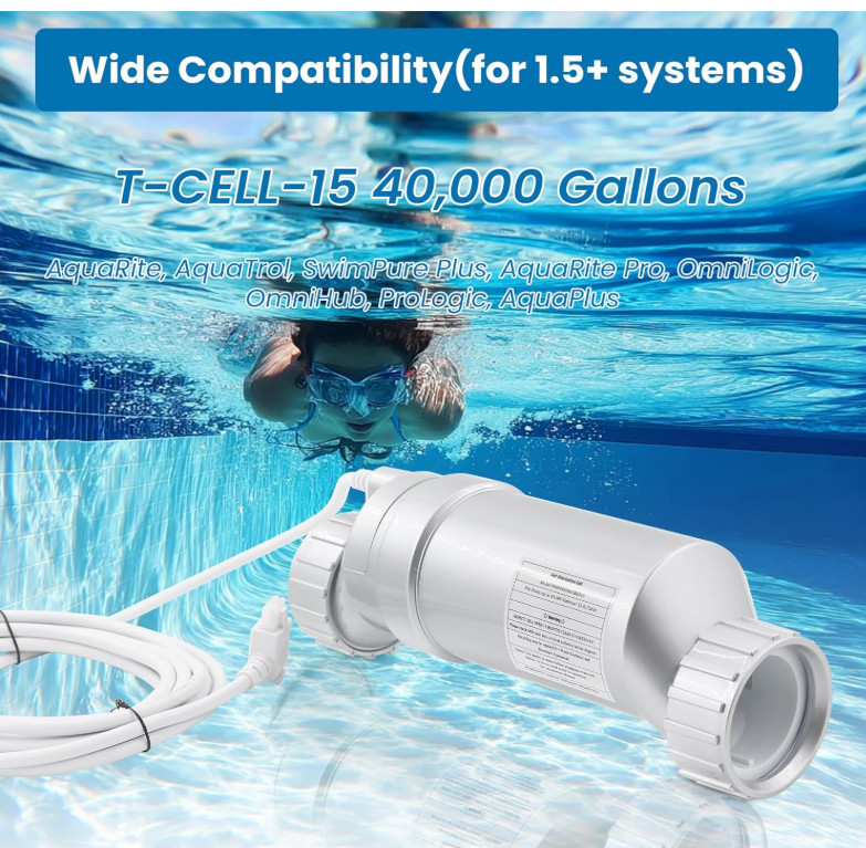 Salt Cell Replacement for Hayward T-Cell-15 – 3+ Year Titanium Core, Cuts Chlori