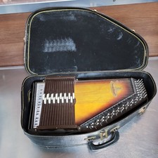 ChromAharp Autoharp Zither 15-Chord Sunburst Case Wrench Needs New Strings