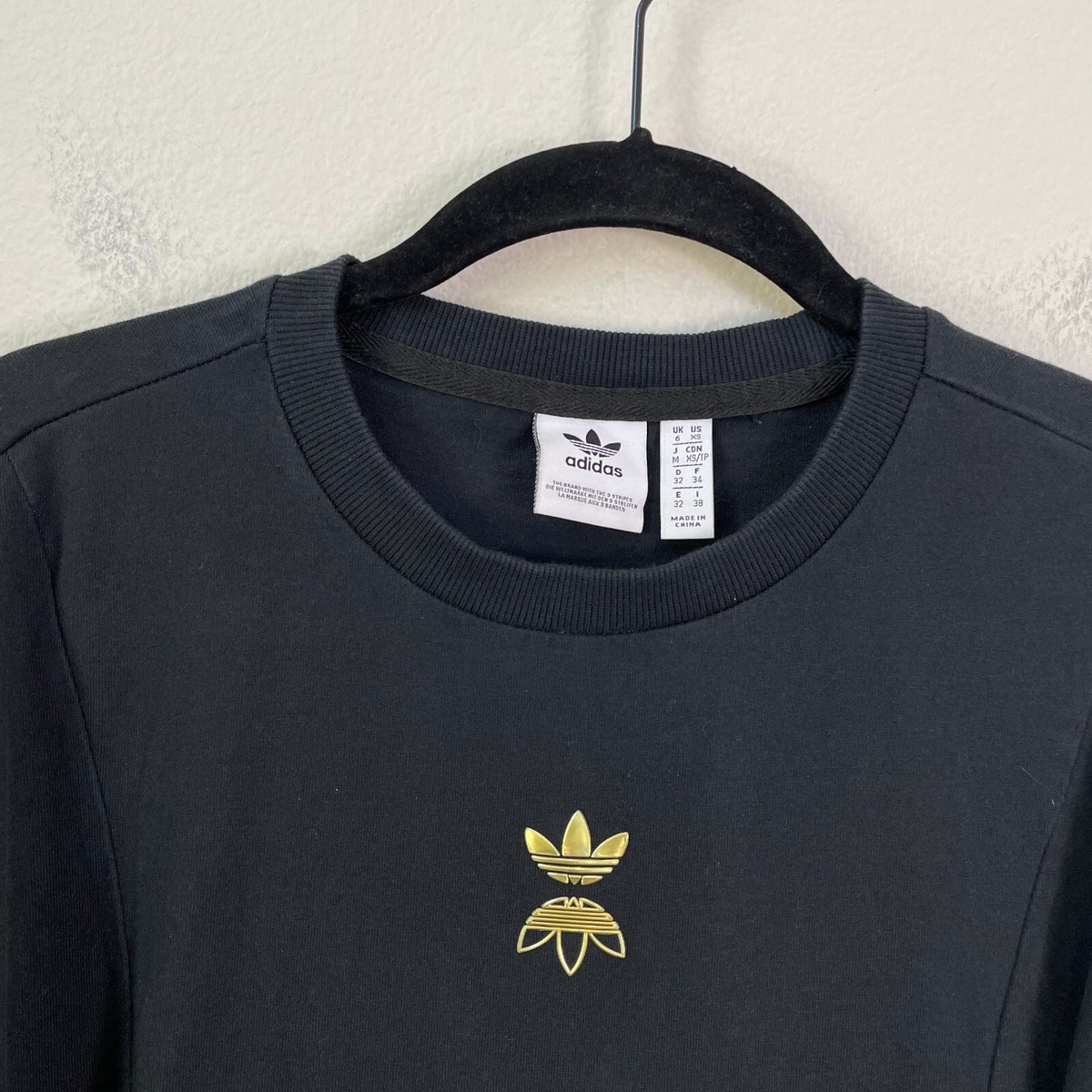 Adidas Womens XS Black Modular Zip Long Sleeve T-Shirt Dress Adidas Womens XS Black Modular Zip Long Sleeve T-Shirt Dress