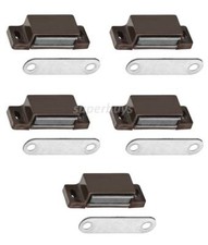 Brown 5pc 42mm Magnetic Cabinet Cupboard Door Latch Catch Lock Magnet Plate
