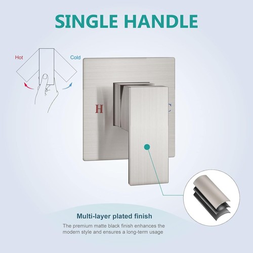 Elegant Brushed Nickel Wall Mount Tub Faucet - Single Handle Design for Easy Use - Picture 9 of 10