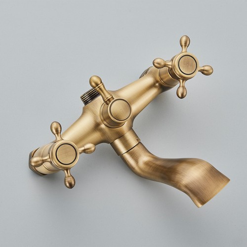 WELS Shower System Set Antique Brass Rainfall Shower Head Hand Shower Wall Mount - Picture 8 of 11