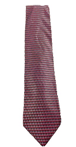 Crazy Horse Claiborne Men's Neck Tie 100% Silk Check Red