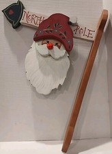Farmhouse North Pole Santa Directional Sign Handmade Wood Christmas Decor