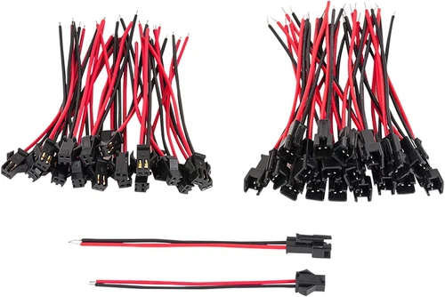 50-Pair 2-Pin For JST SM Plug Male+Female Connector 22AWG Electrical Cable Wires - Picture 17 of 18