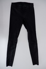 Unbranded Womens Skinny Stretch Leather Leggings Pants Size W26 Black