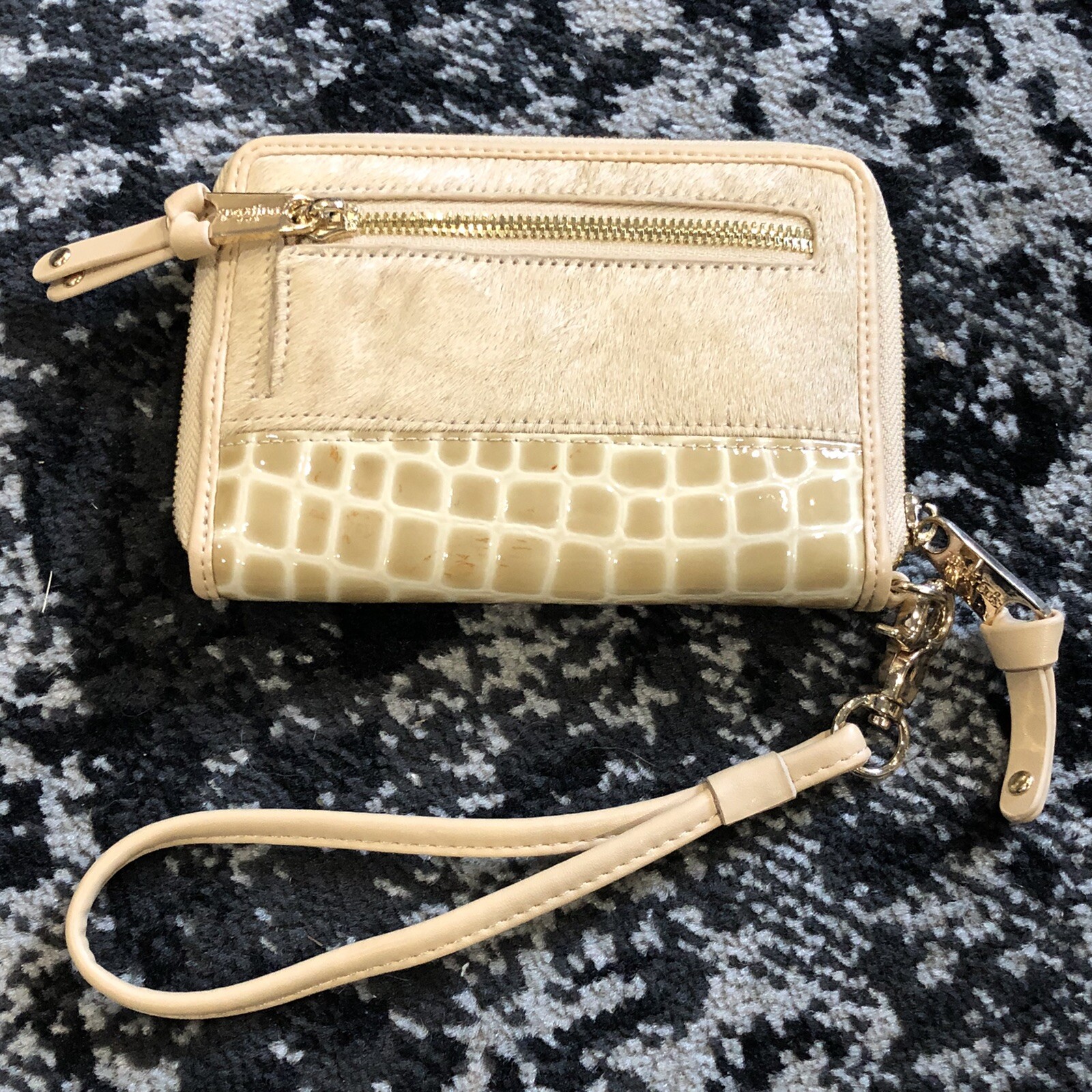 Spartina Brown Cow Hair Wallet Brown Genuine Leat… Gem